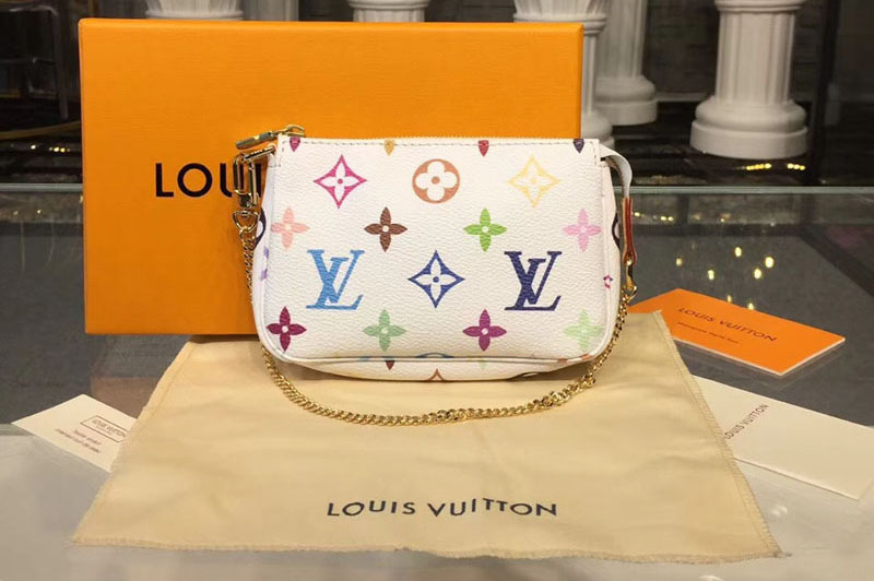 Louis Vuitton M58009 LV Monogram Multicolore Mini Pochette Accessoires White