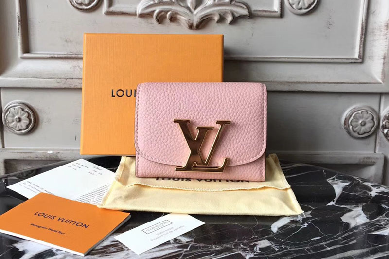 Louis Vuitton M58196 Taurillon Leather Capucines Wallet Pink