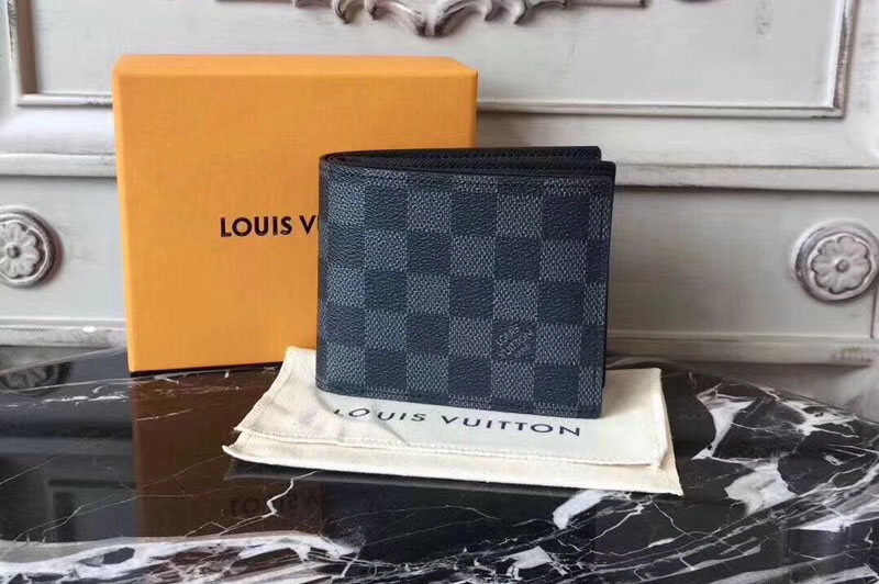 Louis Vuitton N60053 Damier Graphite Canvas Amerigo Wallet