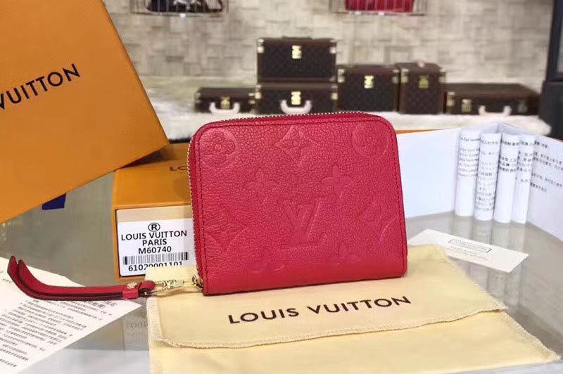 Louis Vuitton M60740 Monogram Empreinte Zippy Coin Purse Red
