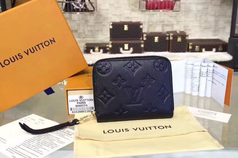 Louis Vuitton M60574 Monogram Empreinte Zippy Coin Purse Black