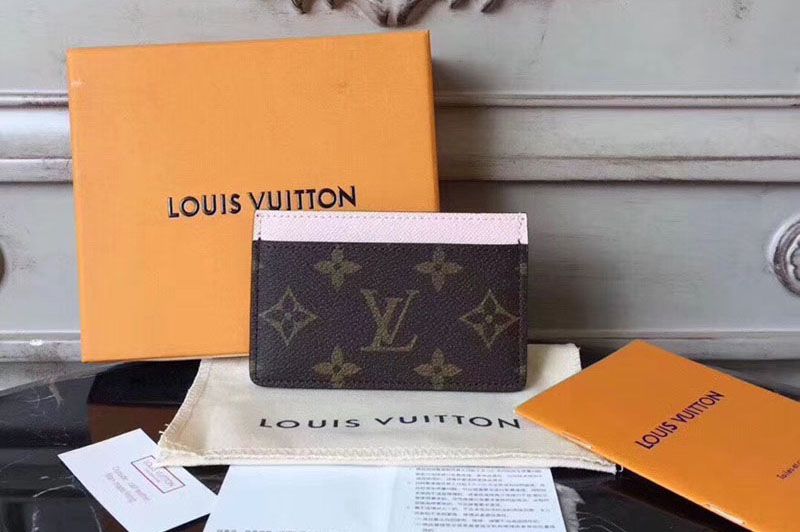 Louis Vuitton M60703 LV Card Holder Monogram Canvas Pink