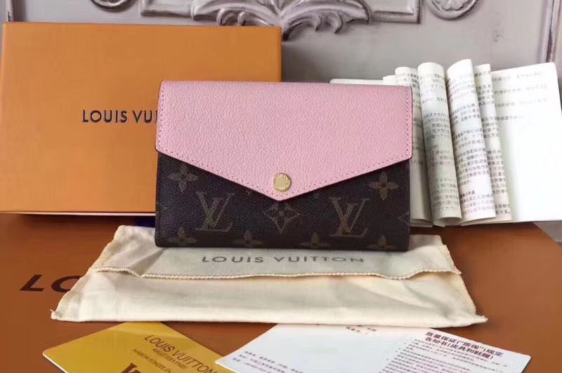 Louis Vuitton M60990 LV Pallas Compact Wallet Monogram Canvas Pink