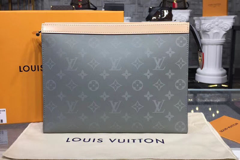 Louis Vuitton M61692 LV Monogram Titanium Canvas Pochette Voyage MM
