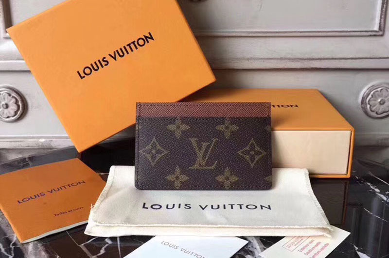 Louis Vuitton M61733 LV Card Holder Monogram Canvas Brown