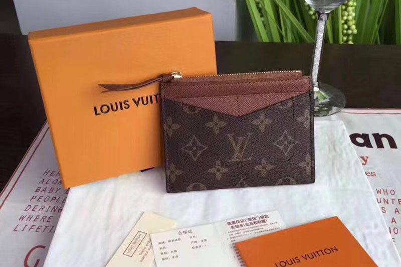 Louis Vuitton M62257 LV Zipped Card Holder Monogram Canvas Brown