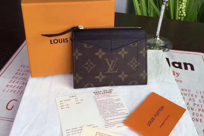 Louis Vuitton M62257 LV Zipped Card Holder Monogram Canvas Black