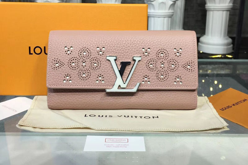 Louis Vuitton M62556 LV Capucines Wallet Taurillon leather Pink