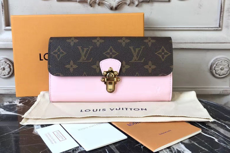 Louis Vuitton M61719 Cherrywood Wallet Patent Leather With Monogram canvas Pink