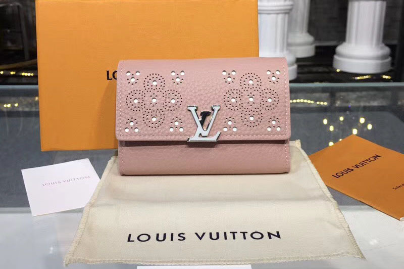 Louis Vuitton M62658 LV Capucines Compact Wallet Taurillon leather Pink