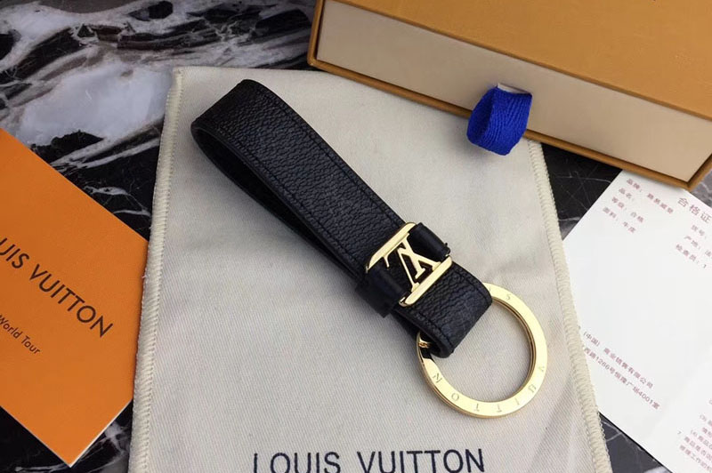 Louis Vuitton M62709 LV Dragonne Key Holder Monogram Eclipse Canvas Gold Hardware