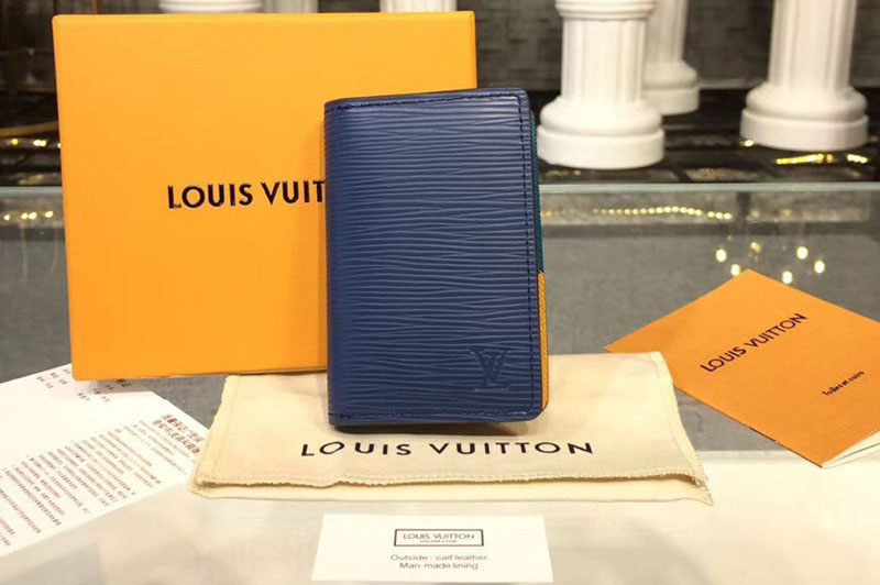 Louis Vuitton M62909 LV Pocket Organizer Epi Leather Blue