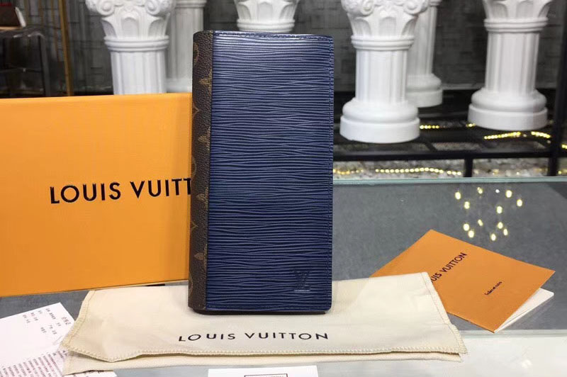 Louis Vuitton M62911 LV Brazza Wallets Epi Leather Blue