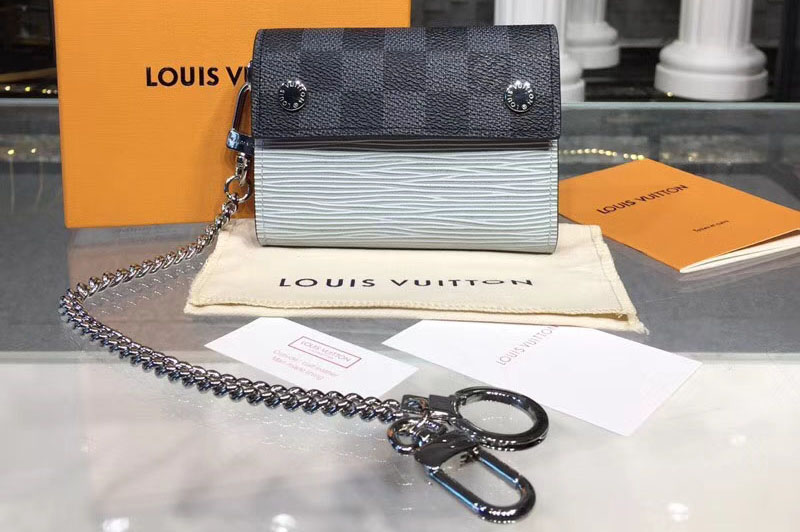 Louis Vuitton M63510 LV Rivets Chain Wallet Damier Graphite Canvas And Epi Leather