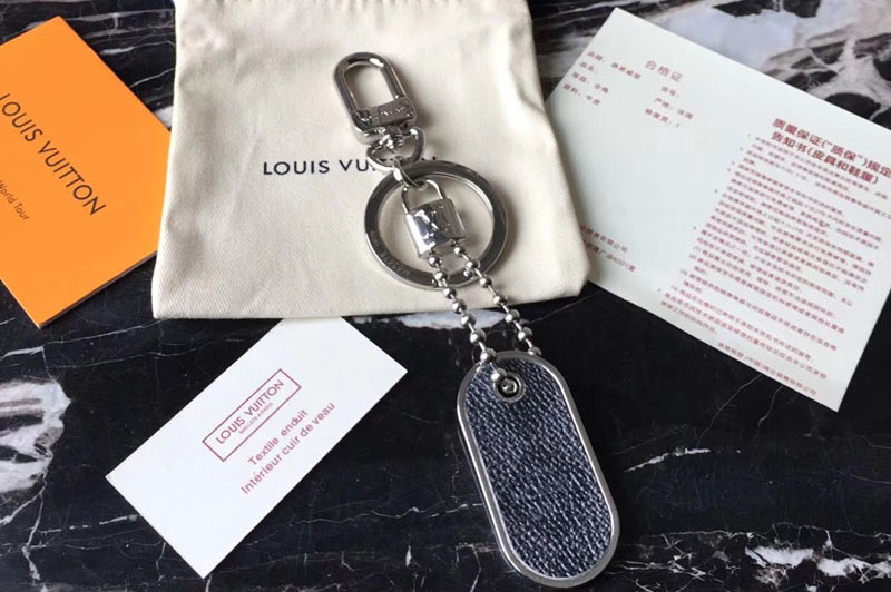 Louis Vuitton M63618 LV Tab Bag Charm and Key Holder Damier Graphite Canvas