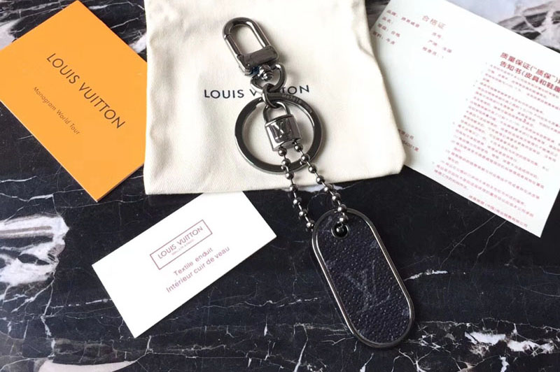 Louis Vuitton M63618 LV Tab Bag Charm and Key Holder Monogram Eclipse Canvas Black Hardware