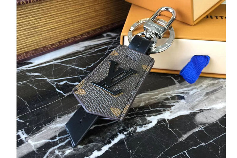 Louis Vuitton LV M63619 Cloches Cles Bag Charm And Key Holder Monogram Macassar Canvas