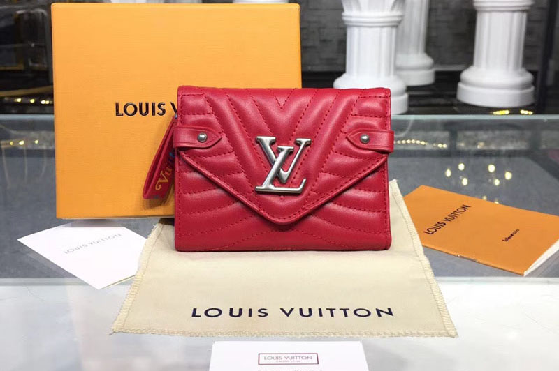 Louis Vuitton M63428 LV New Wave Compact Wallet Calf leather Red