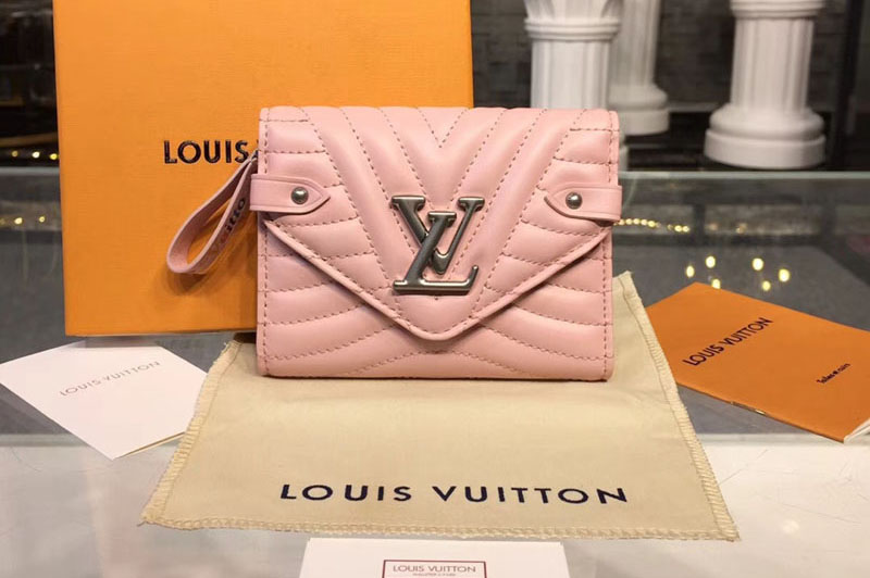 Louis Vuitton M63730 LV New Wave Compact Wallet Calf leather Pink