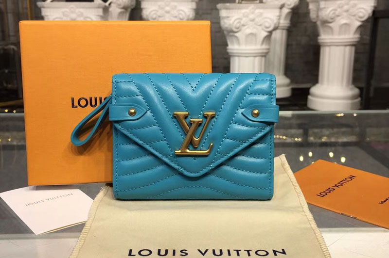 Louis Vuitton M63730 LV New Wave Compact Wallet Calf leather Blue