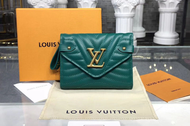Louis Vuitton M63730 LV New Wave Compact Wallet Calf leather Green