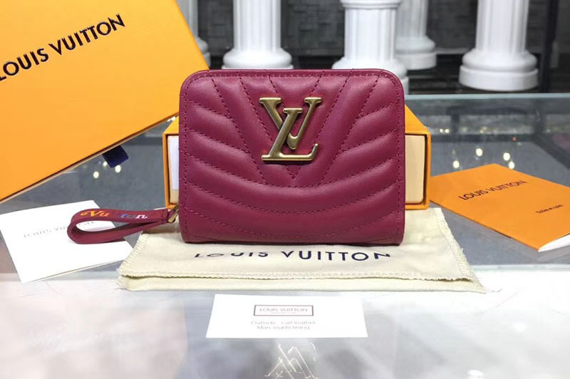 Louis Vuitton M63789 LV New Wave Zipped Compact Wallet Wine