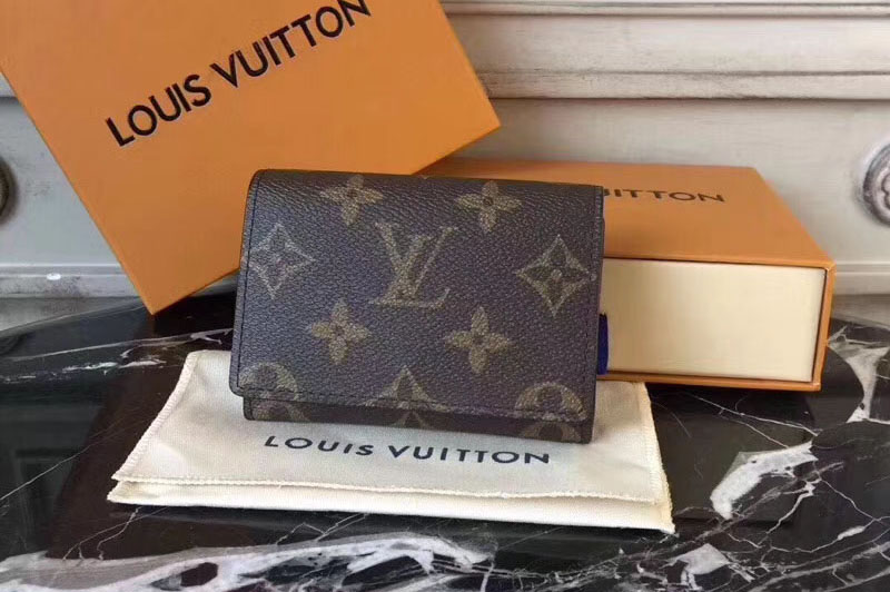 Louis Vuitton M63801 Enveloppe Carte de Visite Monogram Canvas Wallets