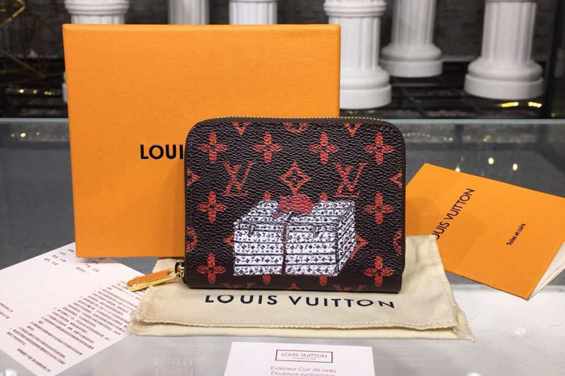 Louis Vuitton M63883 LV Transformed historic Monogram canvas Zippy Coin Purse Red
