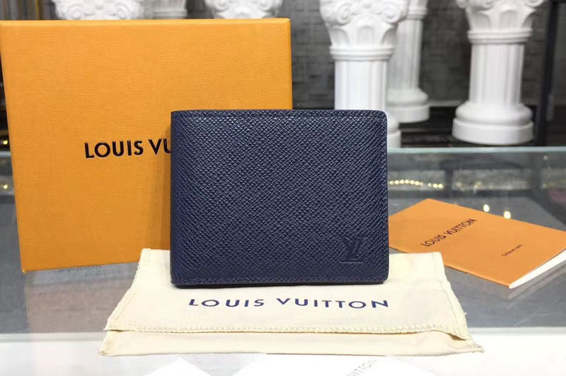Louis Vuitton M64006 LV Slender ID Wallet Taiga leather Blue