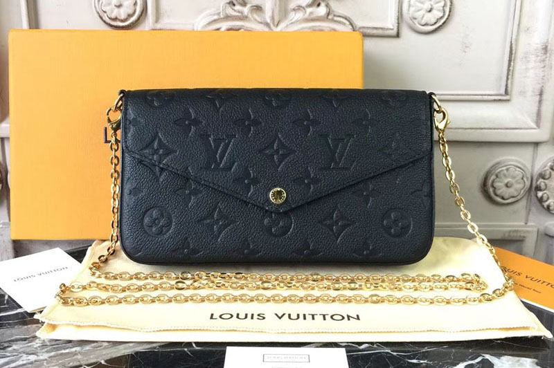 Louis Vuitton M64064 Monogram Empreinte Pochette Felicie Bags Black