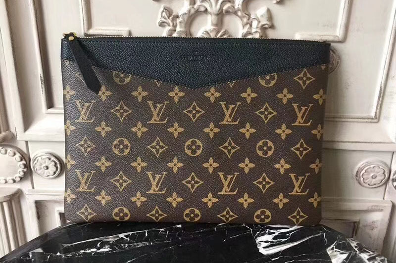 Louis Vuitton M62048 Daily Pouch Monogram Canvas Bags Black