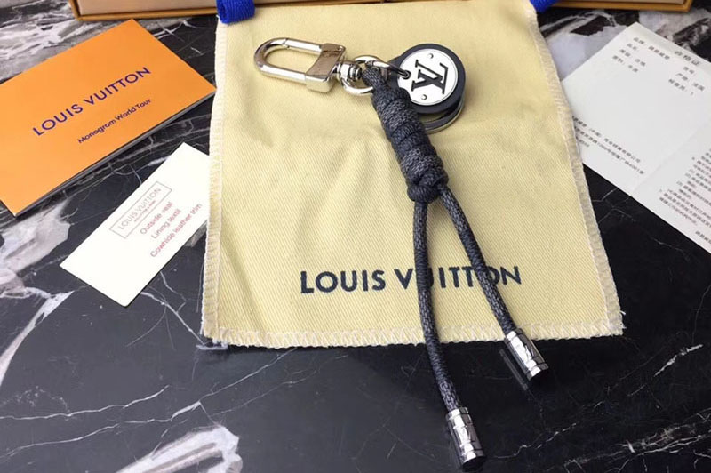 Louis Vuitton M67224 LV MR Louis Bag Charm and Key Holder Damier Graphite Canvas