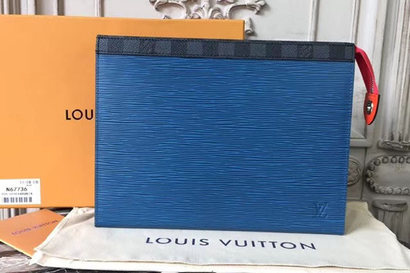 Louis Vuitton M67736 Epi Leather Pochette Voyage MM Blue