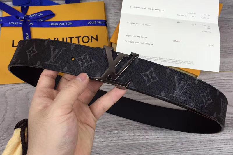 Louis Vuitton M9043U LV initiales 40mm Reversible Belts Monogram Eclipse canvas Black Hardware