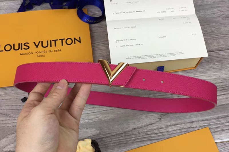 Louis Vuitton LV Twist 30mm M9363 Womens Leather Belts Rosy