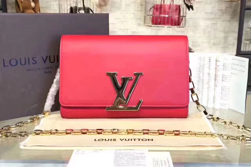 Louis Vuitton M94335 Smooth Calfskin Chain Louise GM Bags Red