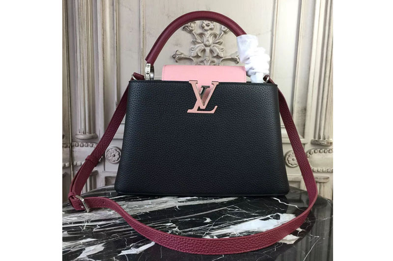 Louis Vuitton M95509 Capucines MM Taurillon Leather Bags Black