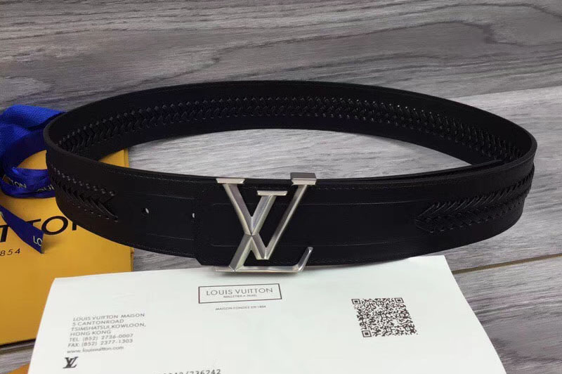 Louis Vuitton M9909U LV Pyramide 40mm Belts Calf Leather Black