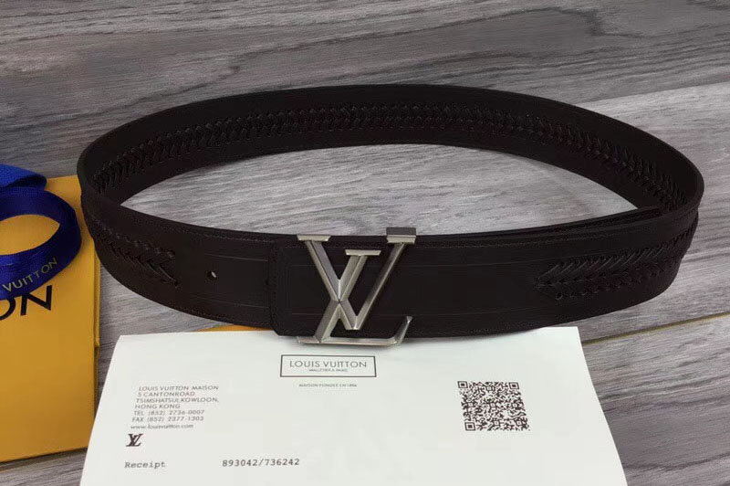 Louis Vuitton M9910U LV Pyramide 40mm Belts Calf Leather Brown