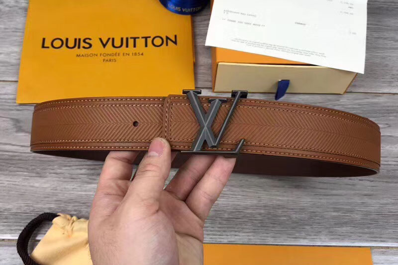 Louis Vuitton M9911 LV Pyramide 40MM Calf Leather Belts Brown