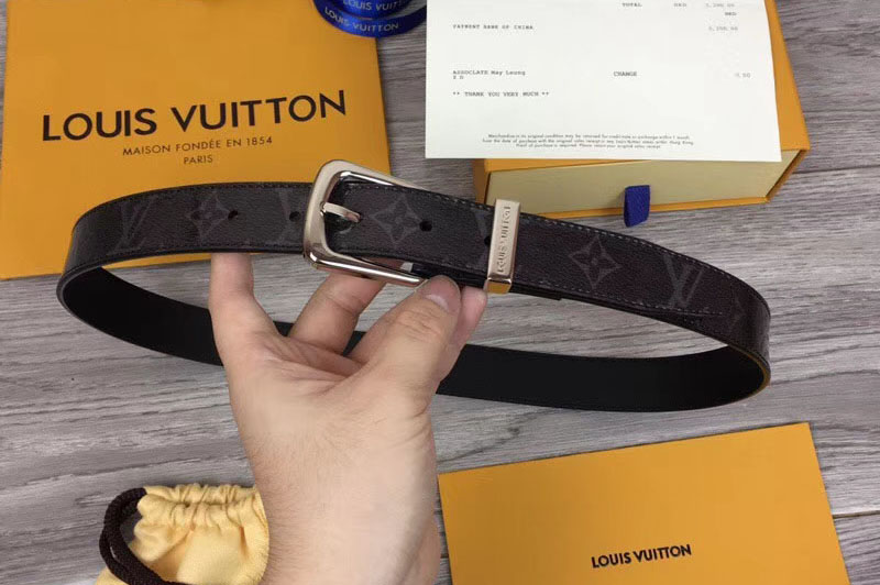 Louis Vuitton MP055U LV Ouest 30mm Belt Monogram Glaze leather strap