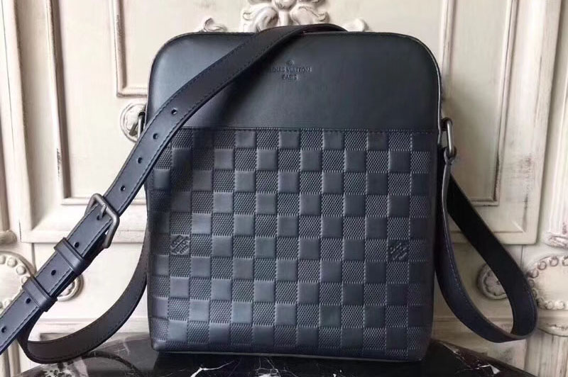 Louis Vuitton N23355 LV Damier Infini Leather District Pochette Black