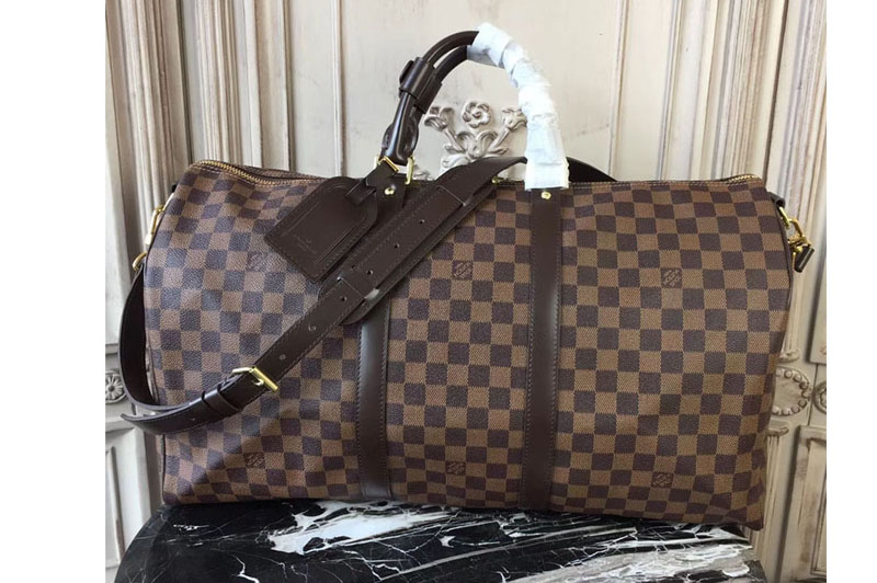 Louis Vuitton N41428 Keepall Bandouliere 45 Damier Ebene Canvas Travel Bags