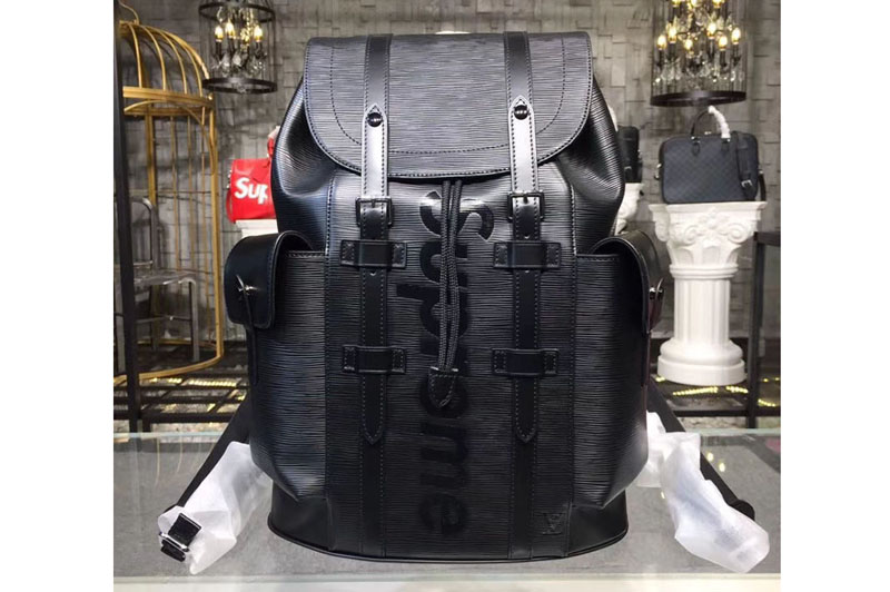 Louis Vuitton N41709 LV Christopher PM Supreme Epi Leather Backpack Black