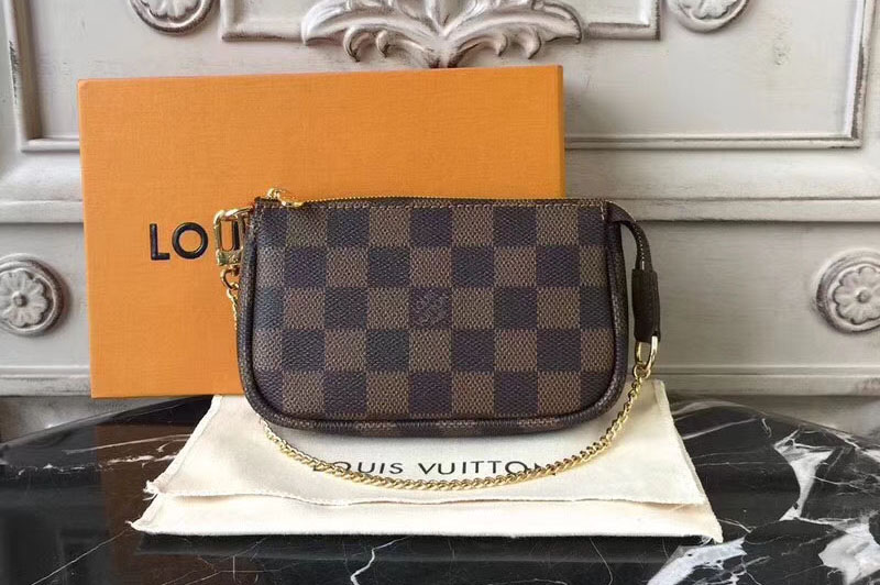 Louis Vuitton N58009 Mini Pochette Accessoires Damier Ebene Canvas