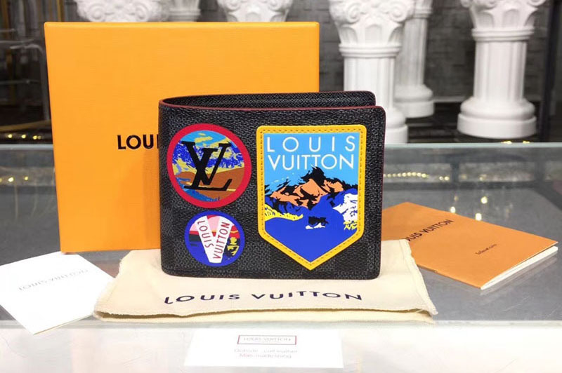 Louis Vuitton N60097 LV Multiple Wallet Damier Graphite Canvas