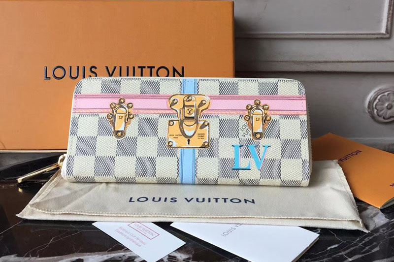 Louis Vuitton N60109 Clemence Wallet Damier Azur Canvas