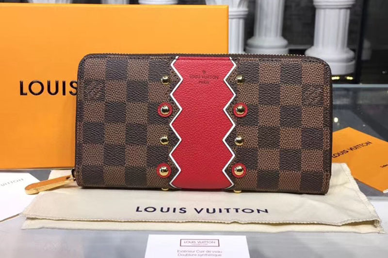 Louis Vuitton N60145 LV Damier Ebene Canvas Zippy Wallet