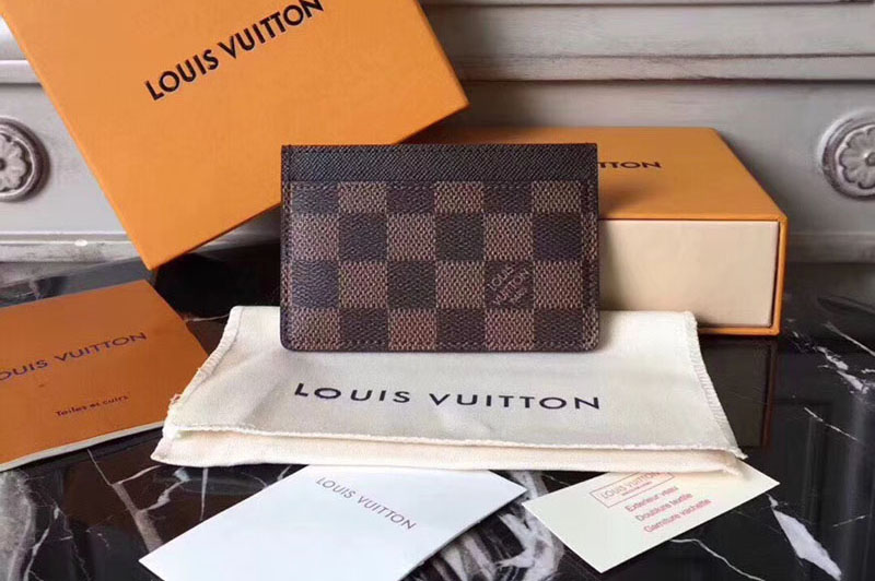 Louis Vuitton N61722 Card Holder Damier Ebene Canvas