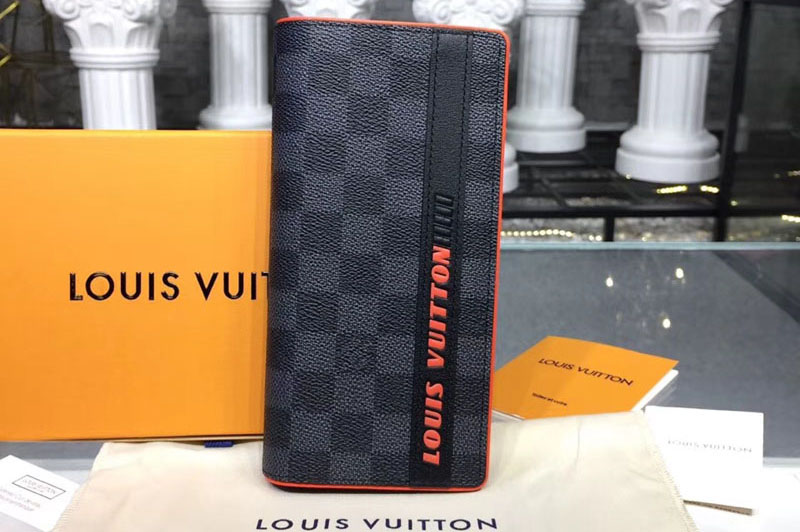 Louis Vuitton N62665 LV Brazza Wallet Damier Graphite Canvas